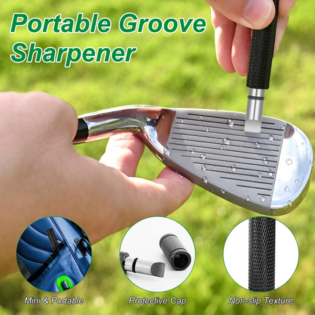 1Pc 3 In 1 Golf Club Cleaning Kit Golf Club Cleaner Brush With 5Oz Water Bottle Retractable Clip Groove Sharpener Golf Towel Gift For Golfers