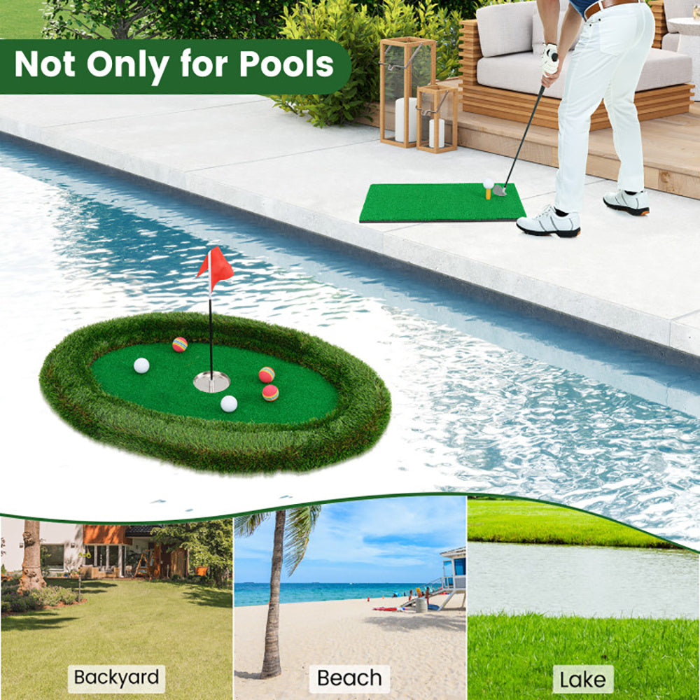 Floating Golf Green Oval Floating Chipping For Pool