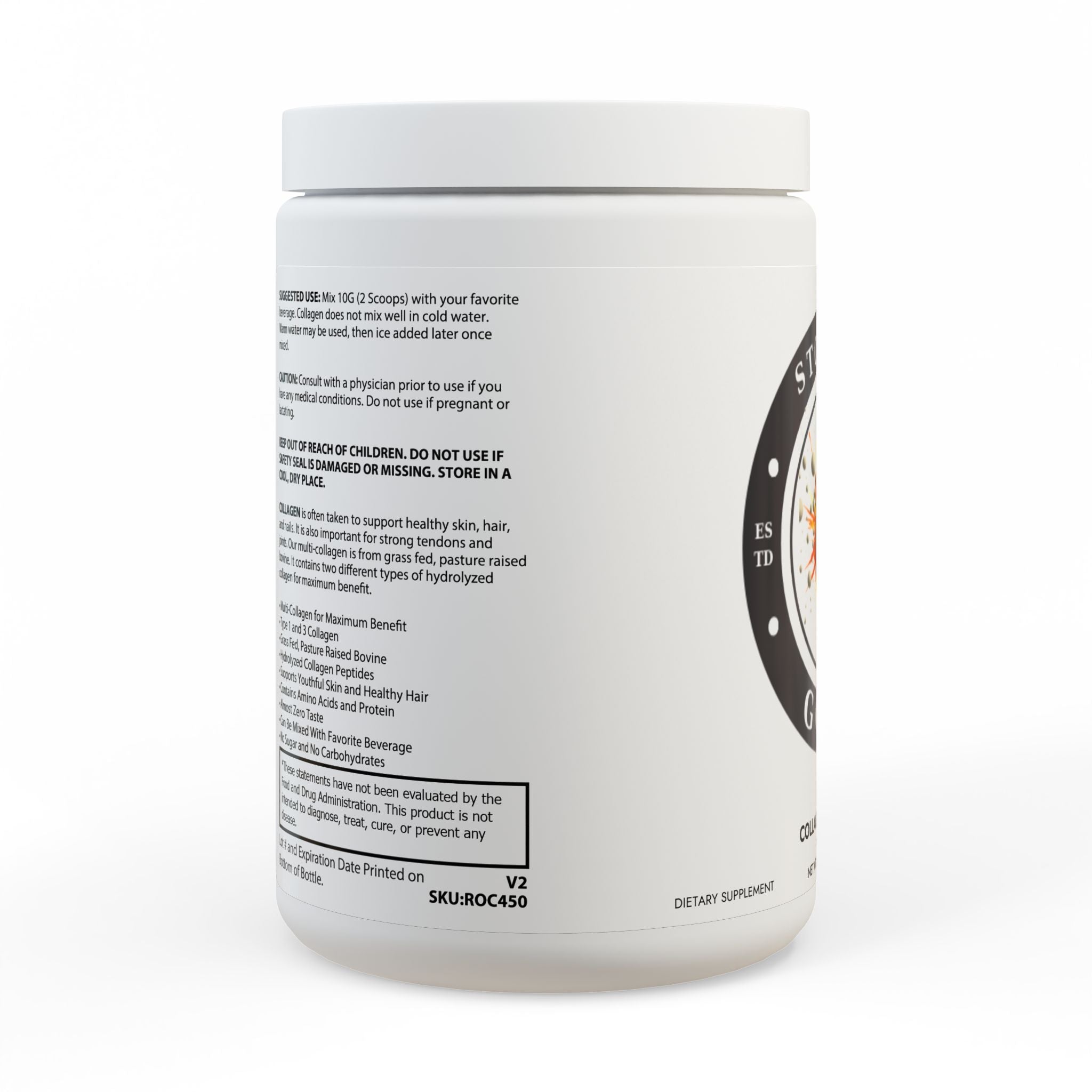 Collagen Peptides Type I & III Supplement (350g, 12.3oz)