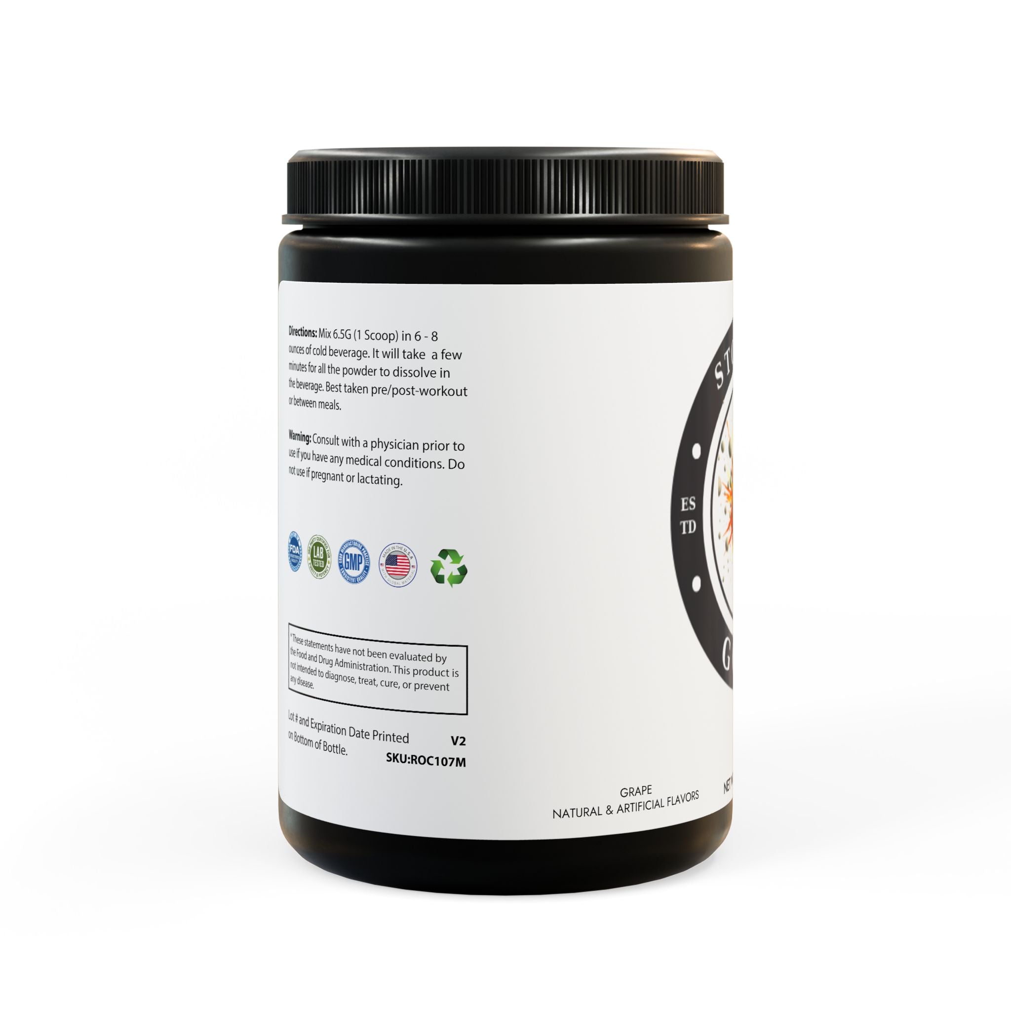 BCAA Supplement, Grape (325g, 11.46oz, 50 servings)