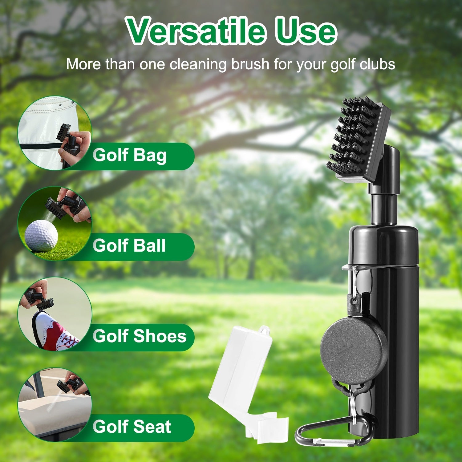 1Pc 3 In 1 Golf Club Cleaning Kit Golf Club Cleaner Brush With 5Oz Water Bottle Retractable Clip Groove Sharpener Golf Towel Gift For Golfers