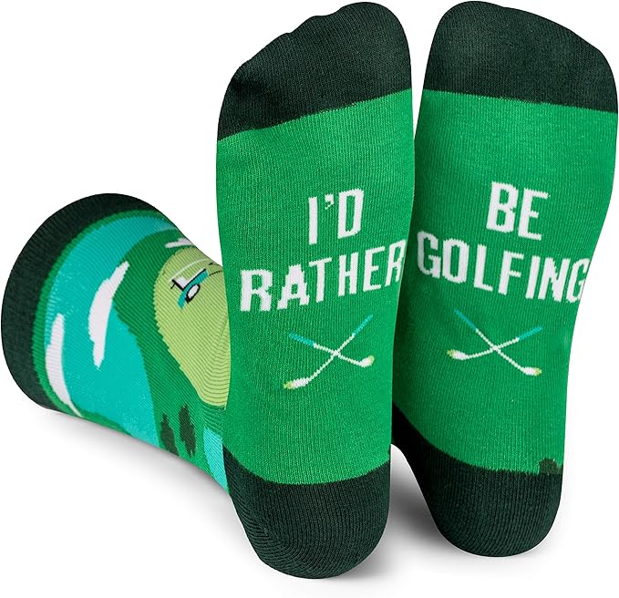 Funny Golf Socks - Fun gift for golfers - Unisex one size fits most - Great for birthdays or stocking stuffers